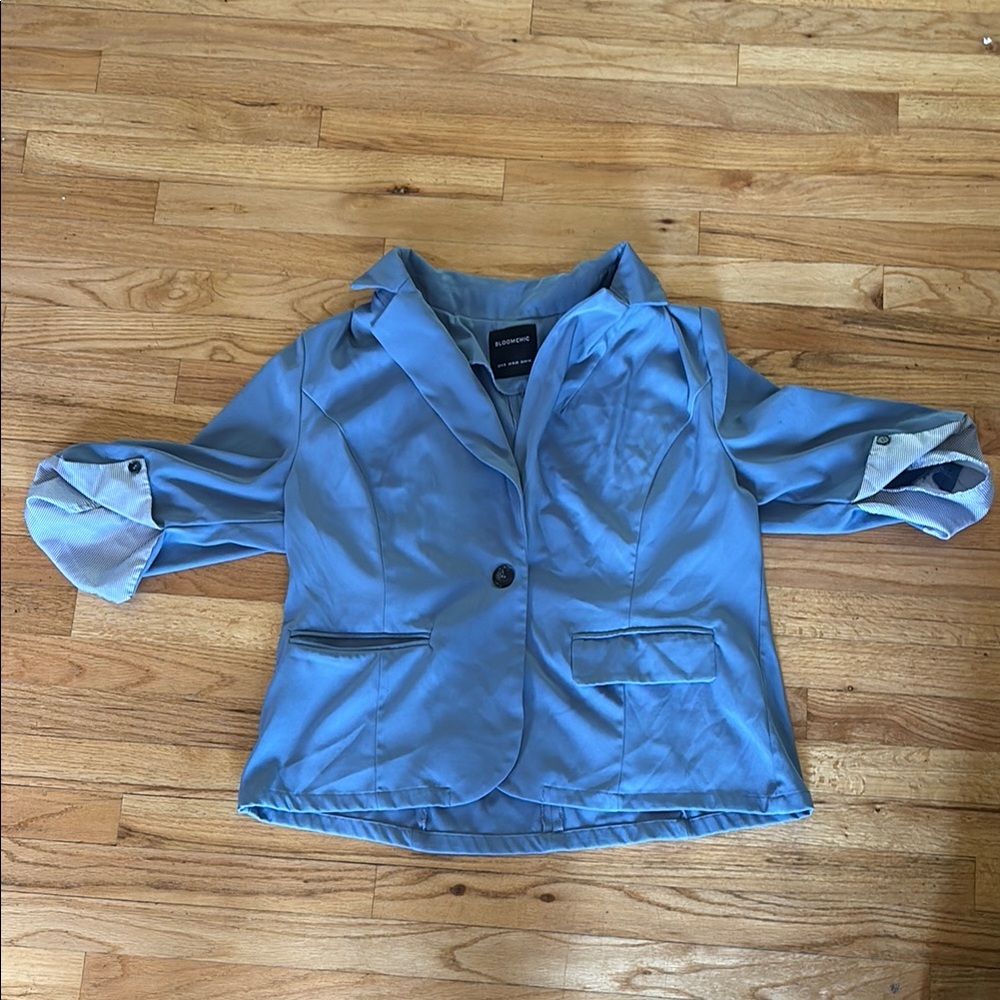 Blue Blazer with Button Detail